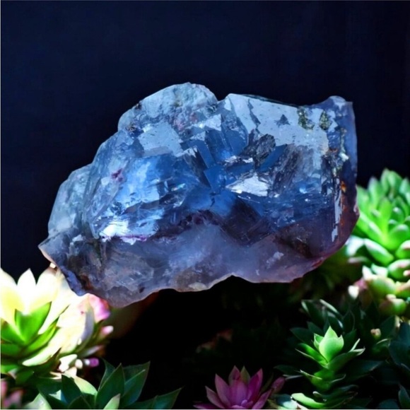 Natural Dark Blue “Tanzanite” Fluorite Crystal Matrix Stunning Blue Crystal Rock - Picture 4 of 10